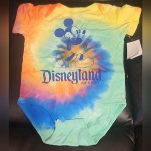 Disneyland infant 12M tie dye baby one piec outfit romper nwt